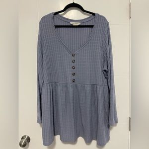 Sky blue Peplum Shirt
